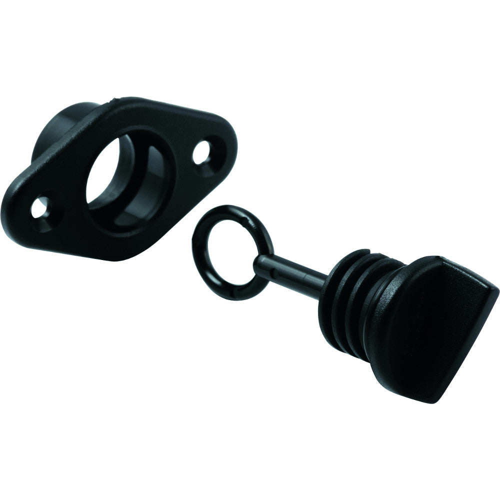 Drain socket with removable screw bung